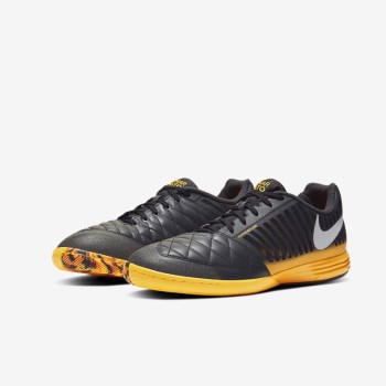 Nike Lunar Gato II IC - Férfi Focicipő - Sötét Szürke/Narancssárga/Fekete/Fehér